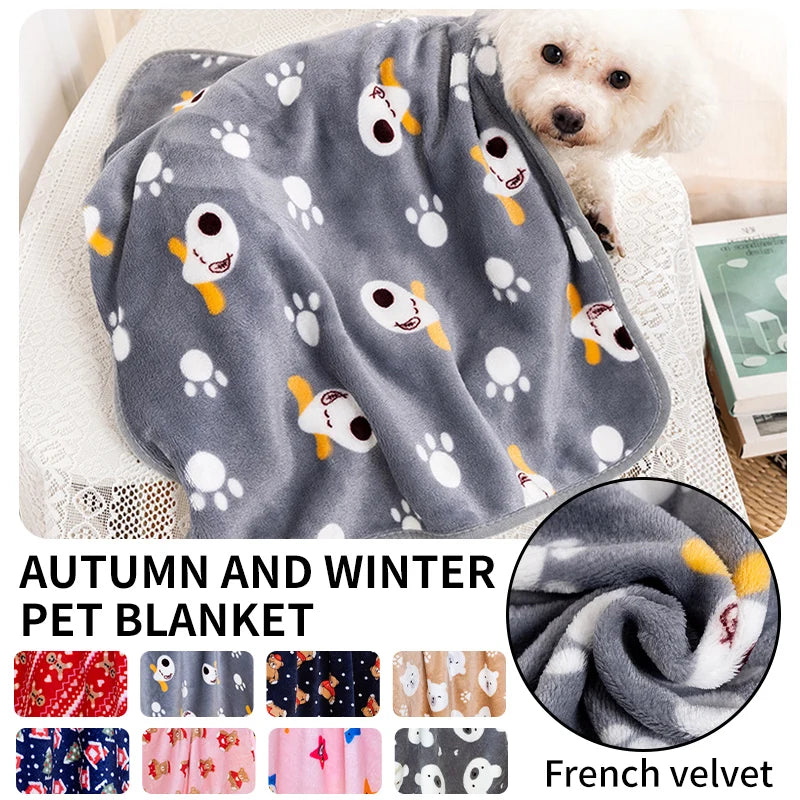 Warm Soft Pet Dog Blanket Mat Plush Thin Pet Sleeping Blanket for Dogs Warm Breathable Cat Cover Blanket Pet Dog Supplies