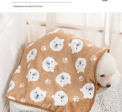 Warm Soft Pet Dog Blanket Mat Plush Thin Pet Sleeping Blanket for Dogs Warm Breathable Cat Cover Blanket Pet Dog Supplies